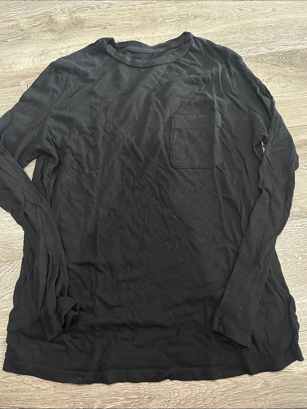 Goodfellow & Co Black Long-Sleeve Pocket Tee Top